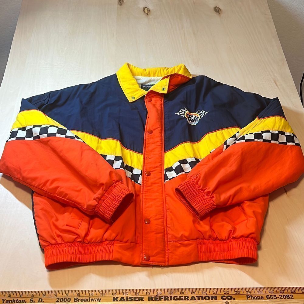 Vintage Swingster Blue Tide Racing 10th Anniversary Puffer‎ Jacket Adult SIze XL